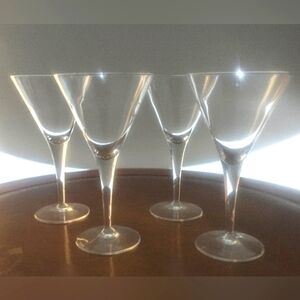 Vintage Blown Crystal - Beautiful Clear Martini Glasses